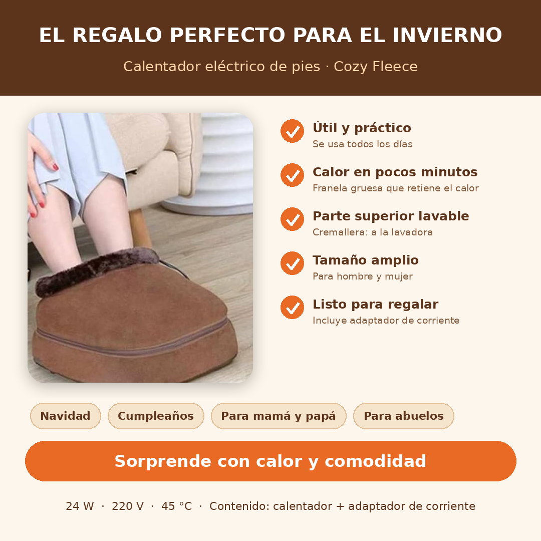 Calentador de pies eléctrico
